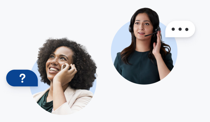 woman chatting with customer support