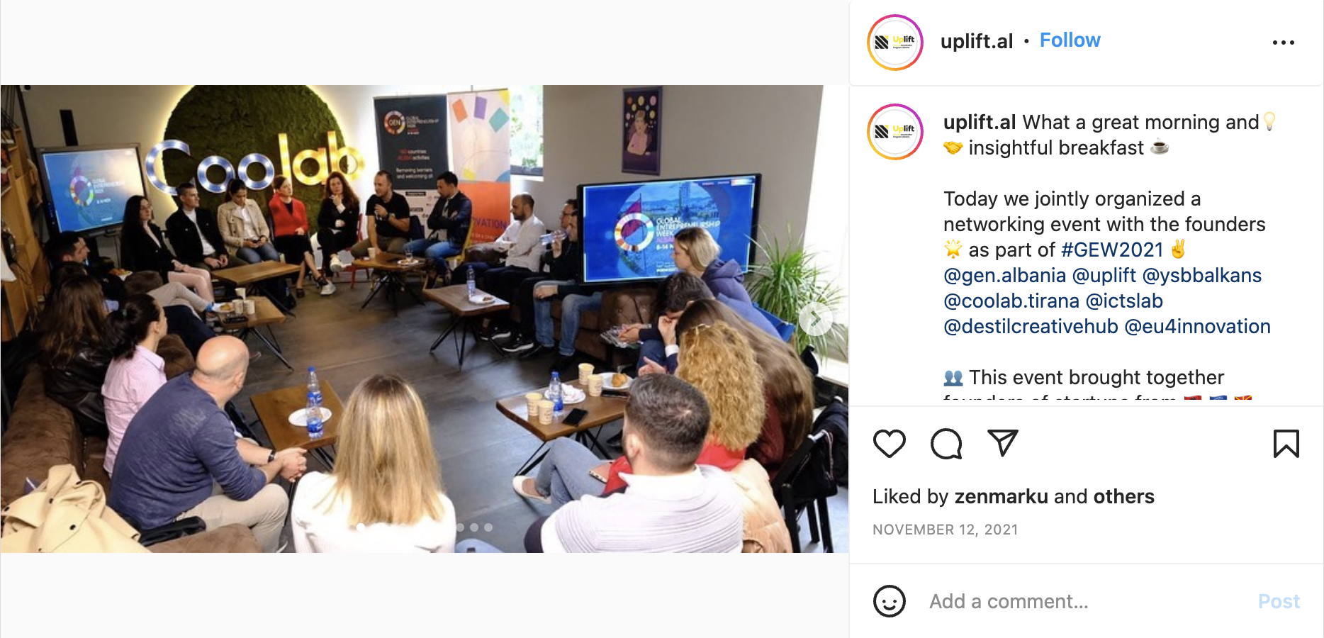 Global Entrepreneurship Week Uplift.al