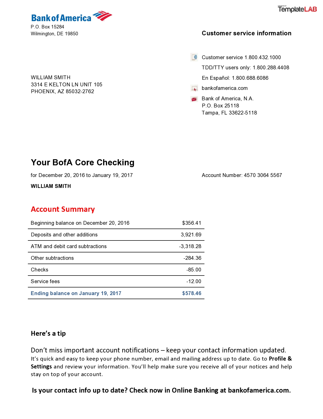 Bank-of-America-Bank-Statement-Template