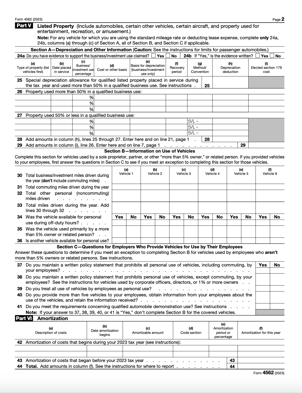 Page 2 of Form 4562